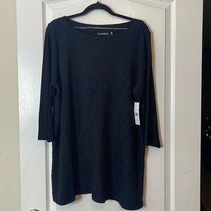 Rafaella Long Ribbed Sweater Black Size XL